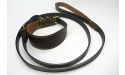 Photo of our Brown Leather Collar and Lead Set.